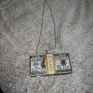 Crystal Square $10,000 Dollar Bill Purse